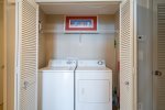 Full size washer & dryer off entry hall